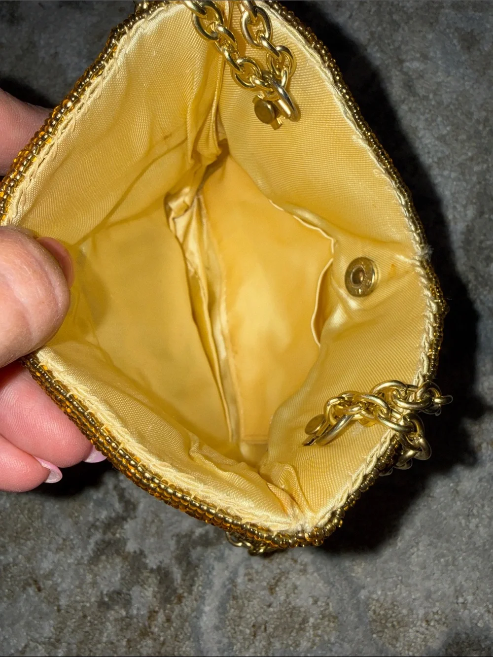 Vintage Gold Beaded Evening Shoulder Bag Made in Macau